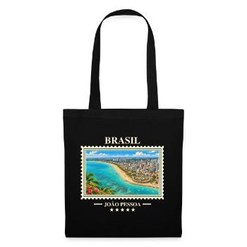 Brasilien João Pessoa Vintage Reisemarke - Stoffbeutel - Schwarz - Vorne