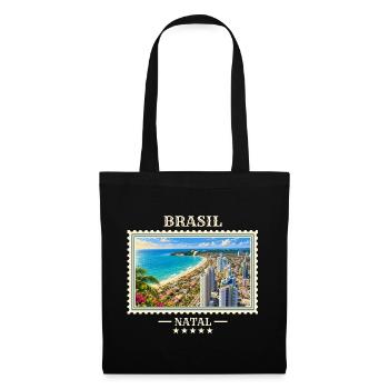 Brasilien Natal Vintage Reisemarke - Stoffbeutel - Schwarz - Vorne