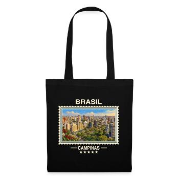 Brasilien Campinas Vintage Reisemarke - Stoffbeutel - Schwarz - Vorne