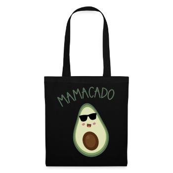 Mamacado Avocado Cartoon mit Sonnenbrille - Stoffbeutel - Schwarz - Vorne