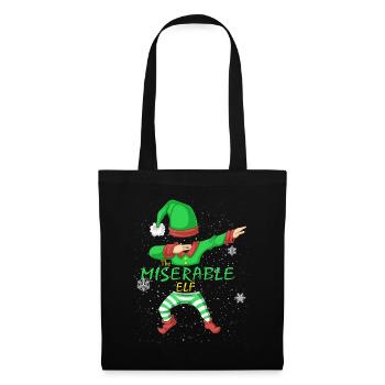 Elender Familienelf passt zum Weihnachts-T-Shirt - Stoffbeutel - Schwarz - Vorne