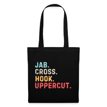 Lustiger Boxliebhaber Jab Cross Hook Uppercut - Stoffbeutel - Schwarz - Vorne