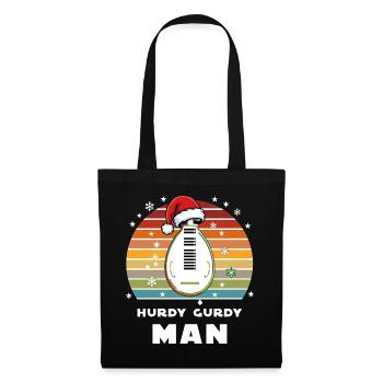 Hurdy Gurdy Man Drehleier Mittelalter Weihnachten - Stoffbeutel - Schwarz - Vorne