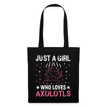 Just A Girl Who Loves Axolotls Pink Stars - Stoffbeutel - Schwarz - Vorne