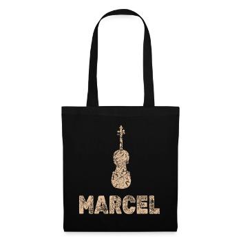 Marcel als Geige - Stoffbeutel - Schwarz - Vorne