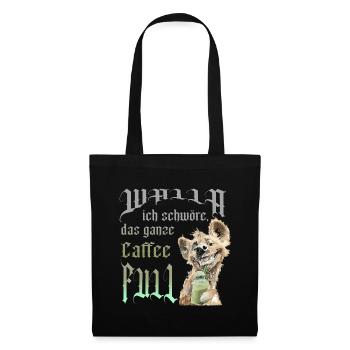 Hund Caffe full - Stoffbeutel - Schwarz - Vorne