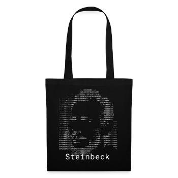 Steinbeck ASCII-Porträt - Stoffbeutel - Schwarz - Vorne
