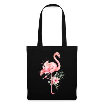 Niedlicher Flamingo Süße Flamingos - Stoffbeutel - Schwarz - Vorne