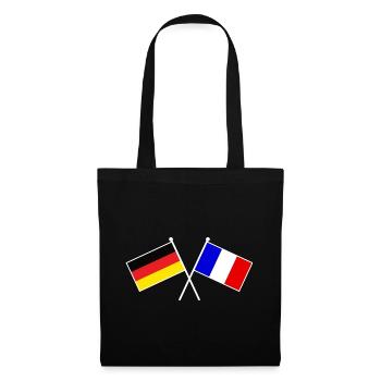 Deutschland & Frankreich Flaggen - Freundschaft - Stoffbeutel - Schwarz - Vorne