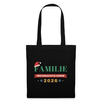 Familie – Weihnachts-Crew 2026 Partnerlook - Stoffbeutel - Schwarz - Vorne