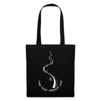 Find Your Perfect Line Skifahrer Silhouette  - Stoffbeutel - Schwarz - Vorne