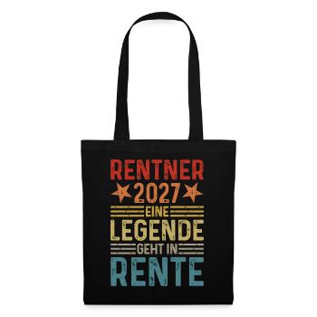 Rentner 2027 Eine Legende geht in Rente - Stoffbeutel - Schwarz - Vorne