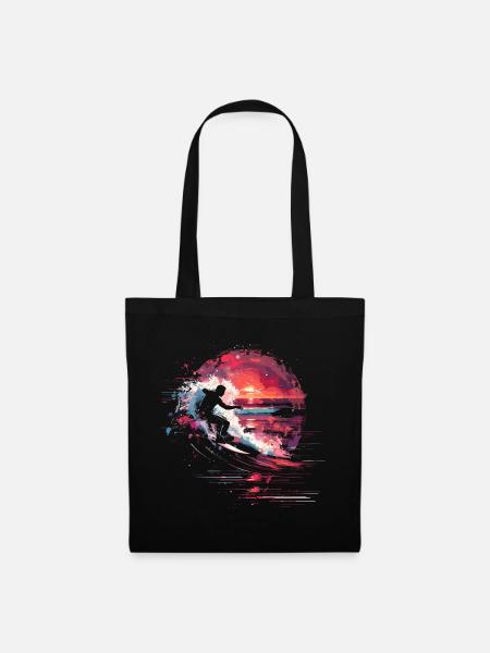 Surfing Steamwave - Stoffbeutel - Schwarz