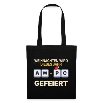 Weihnachten wird dieses Jahr am PC gefeiert - Stoffbeutel - Schwarz - Vorne