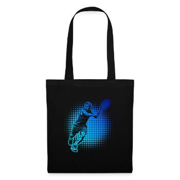 Geschenkidee für einen Tennis mit Tennis - Stoffbeutel - Schwarz - Vorne
