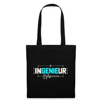 Ingenieur – Das Genie im Wort - Stoffbeutel - Schwarz - Vorne