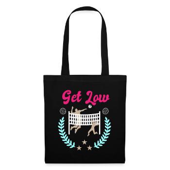 Get Low Volleyball Netz – Lorbeerkranz Design - Stoffbeutel - Schwarz - Vorne