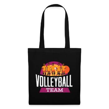 Volleyball Team – Mannschaft Retro Sonne - Stoffbeutel - Schwarz - Vorne