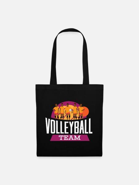 Volleyball Team – Mannschaft Retro Sonne - Stoffbeutel - Schwarz