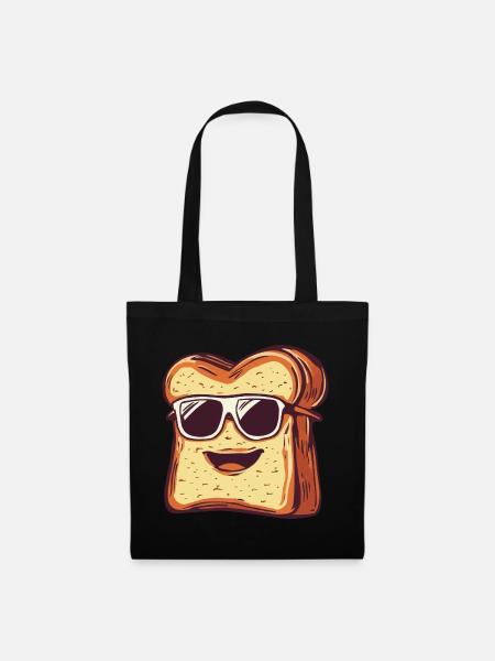 Lachender Toast mit Sonnenbrille - Stoffbeutel - Schwarz