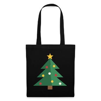 Tannenbaum minimalistisch - Weihnachtsbaum Motiv - Stoffbeutel - Schwarz - Vorne