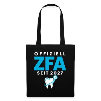 Offiziell ZFA seit 2027 – Zahnmedizin Beruf - Stoffbeutel - Schwarz - Vorne