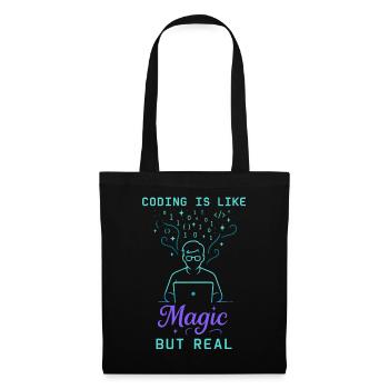 Coding Is Like Magic But Real - Stoffbeutel - Schwarz - Vorne