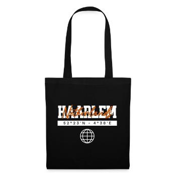 Haarlem Niederlande Koordinaten Reise Souvenir - Stoffbeutel - Schwarz - Vorne