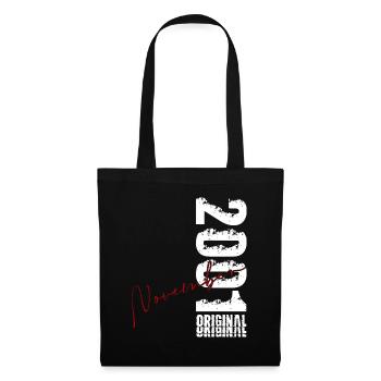 25. Geburtstag Geschenk November Original 2001 - Stoffbeutel - Schwarz - Vorne