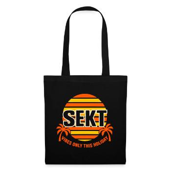 Sekt Vibes Only Weihnachtsfeier Silvester Sekt - Stoffbeutel - Schwarz - Vorne