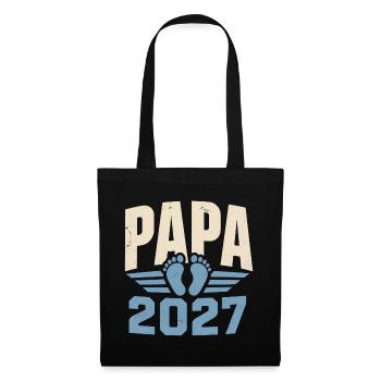 Papa 2027 Vorfreude Auf Das Erste Baby - Stoffbeutel - Schwarz - Vorne