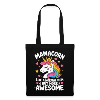 Mamacorn Normal Mom More Awesome Mama Einhorn - Stoffbeutel - Schwarz - Vorne