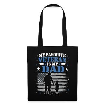 My Favorite Veteran Is My Dad Soldat - Stoffbeutel - Schwarz - Vorne