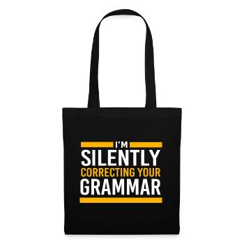 Grammatik - Stoffbeutel - Schwarz - Vorne