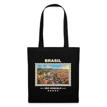 Brasilien São Gonçalo Vintage Reisemarke - Stoffbeutel - Schwarz - Vorne