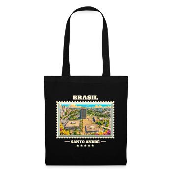 Brasilien Santo André Vintage Reisemarke - Stoffbeutel - Schwarz - Vorne