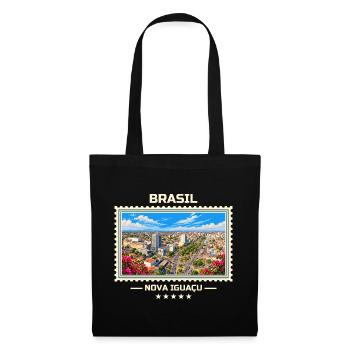 Brasilien Nova Iguaçu Vintage Reisemarke - Stoffbeutel - Schwarz - Vorne