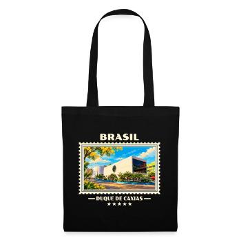 Brasilien Duque de Caxias Vintage Reisemarke - Stoffbeutel - Schwarz - Vorne