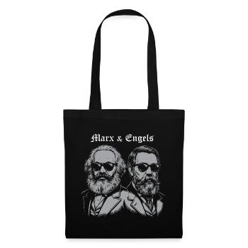 Marx & Engels Retro Silhouette - Stoffbeutel - Schwarz - Vorne
