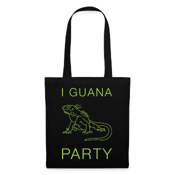 I Guana Party Leguan Wortspiel Reptil - Stoffbeutel - Schwarz - Vorne