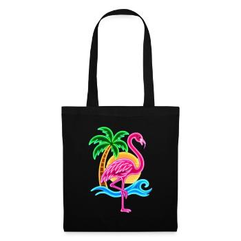 Niedlicher Flamingo Süße Flamingos - Stoffbeutel - Schwarz - Vorne