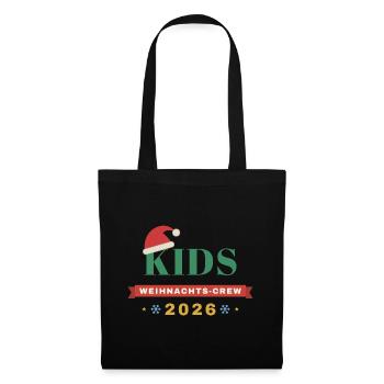 Kids – Weihnachts-Crew 2026 Kinder Partnerlook - Stoffbeutel - Schwarz - Vorne