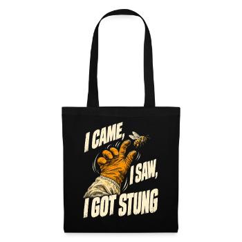 Bienen Imker I Came I Saw I Got Stung - Stoffbeutel - Schwarz - Vorne