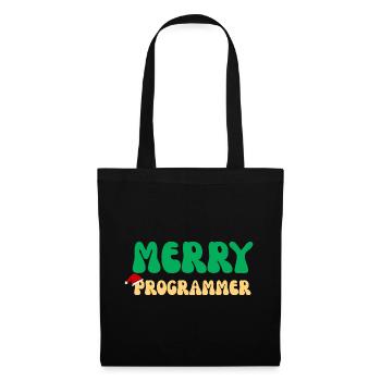 Frohe Programmierer-Weihnachten Lustiges Coding-Tech-Geschenk - Stoffbeutel - Schwarz - Vorne