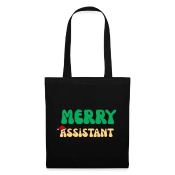 Frohe Assistenten-Weihnachten Virtuelles PA-Büro-Geschenk - Stoffbeutel - Schwarz - Vorne