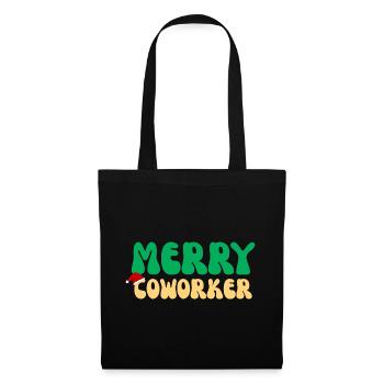 Frohe Kollegin Weihnachtsbüro Geheimes Weihnachtsmanngeschenk - Stoffbeutel - Schwarz - Vorne