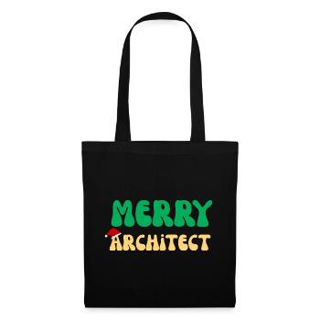 Fröhliches Architekten-Weihnachtspullover-Architekturgeschenk - Stoffbeutel - Schwarz - Vorne