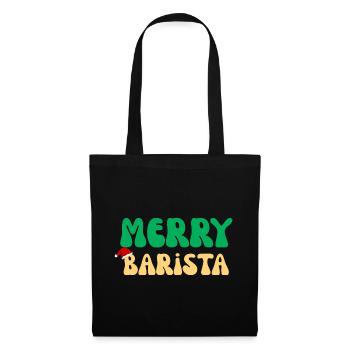 Frohe Barista Weihnachtspullover Kaffeemaschine Geschenk - Stoffbeutel - Schwarz - Vorne