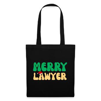 Fröhlicher Anwalt Weihnachtspullover Lustiges Anwaltsweihnachten - Stoffbeutel - Schwarz - Vorne