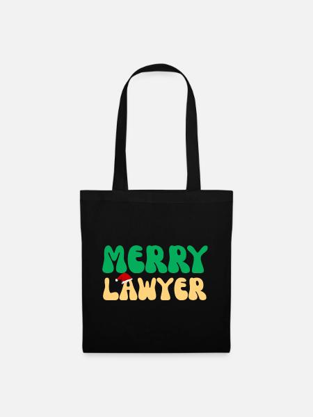 Fröhlicher Anwalt Weihnachtspullover Lustiges Anwaltsweihnachten - Stoffbeutel - Schwarz